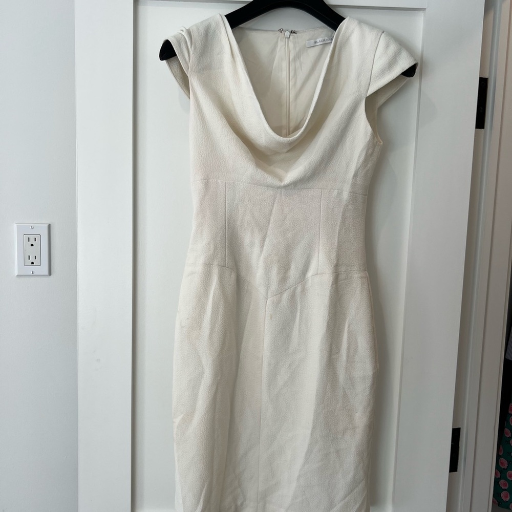 Black halo white dress